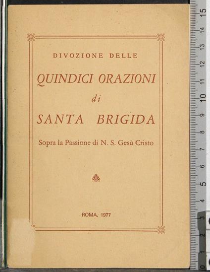 Divozione delle quindici orazioni di Santa Brigida - copertina