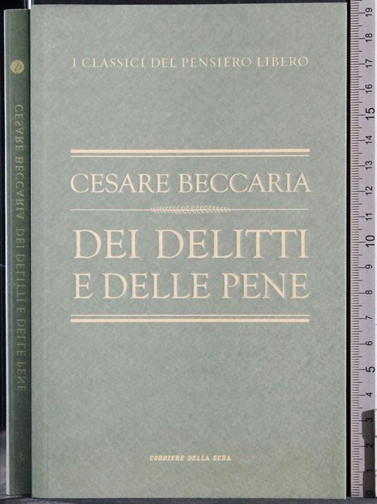 Dei delitti e delle pene - Cesare Beccaria - copertina