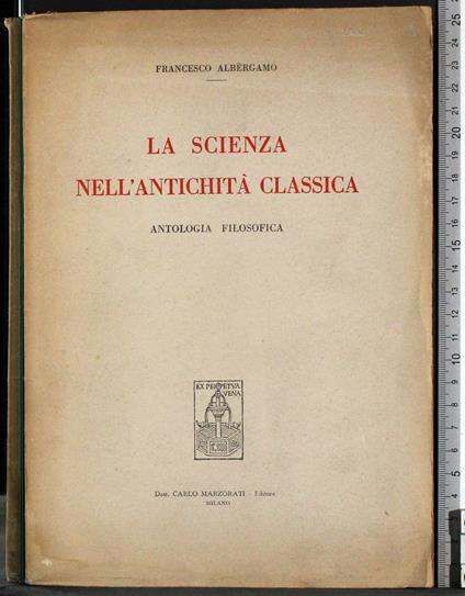 scienza nell'antichità classica - Francesco Albergamo - copertina