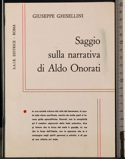 Saggio sulla narrativa di Aldo Onorati - Giuseppe Ghisellini - copertina