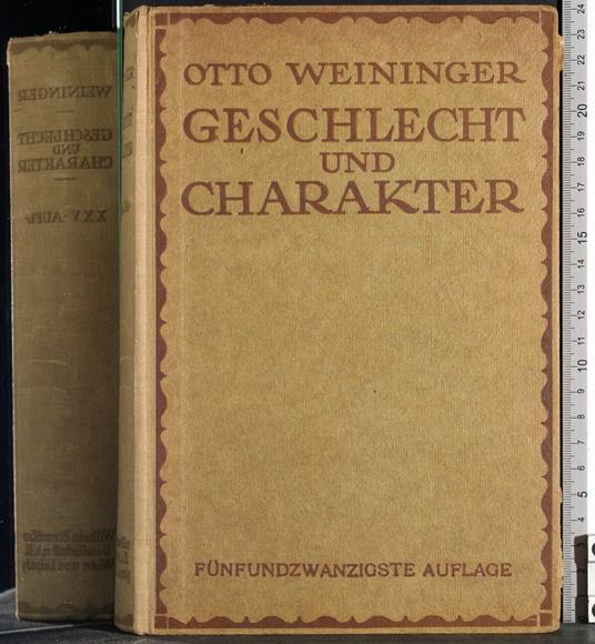 Geschlecht und charakter - Otto Weininger - copertina