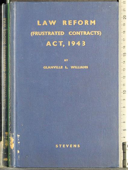 The law Reform (frustrated contracts) act, 1943 - Williams - copertina