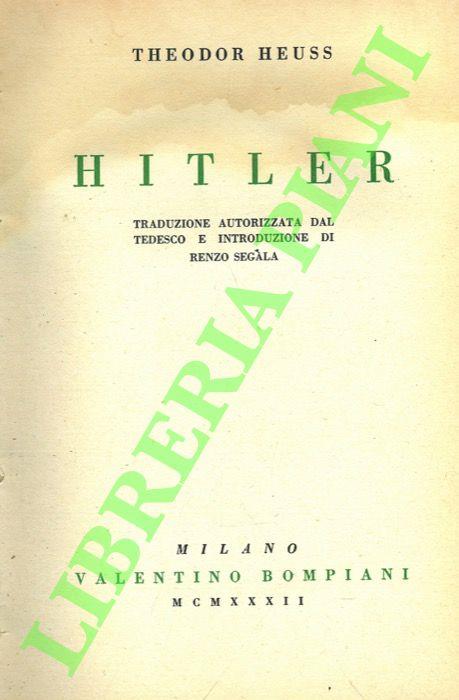 Hitler. - Theodor Heuss - copertina