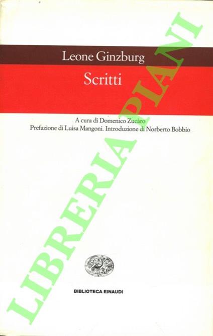 Scritti - Leone Ginzburg - copertina