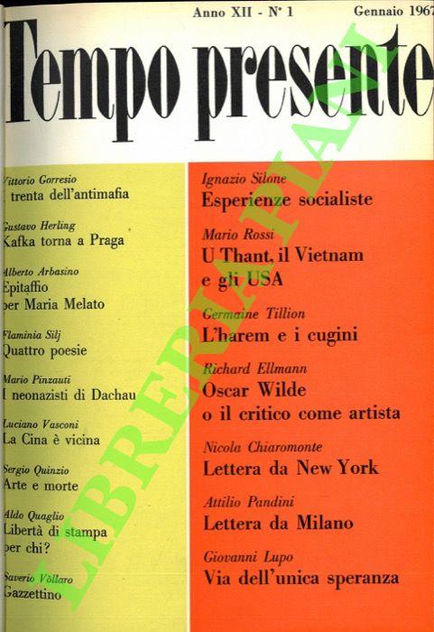 Tempo presente. Rivista mensile di informazione e discussione. 1967. - Nicola Chiaromonte - copertina