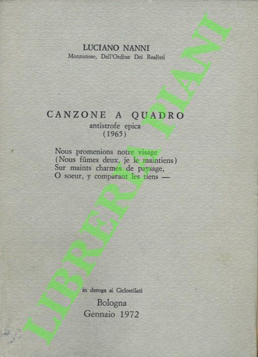 Canzone a quadro. Antistrofe epica (1965). - Luciano Nanni - copertina