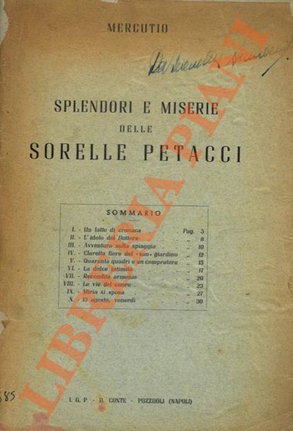 Splendori e miserie delle sorelle Petacci - copertina