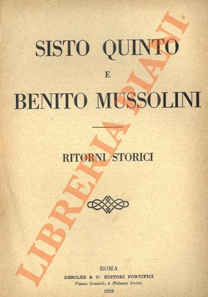 Sisto V e Benito Mussolini - copertina