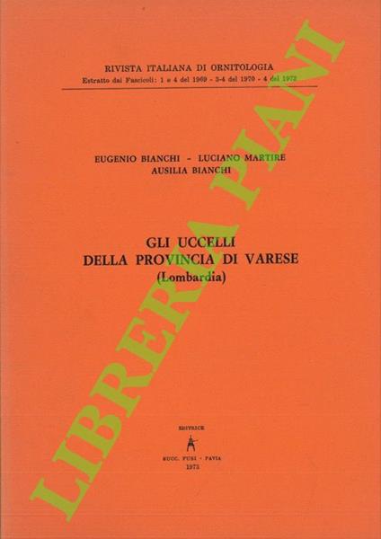 Gli uccelli della provincia di Varese (Lombardia) - Eugenio Bianchi - copertina