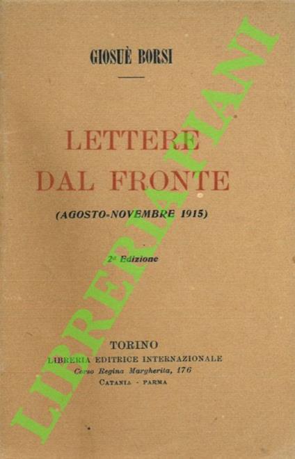 Lettere dal fronte (agosto-novembre 1915). - Giosuè Borsi - copertina