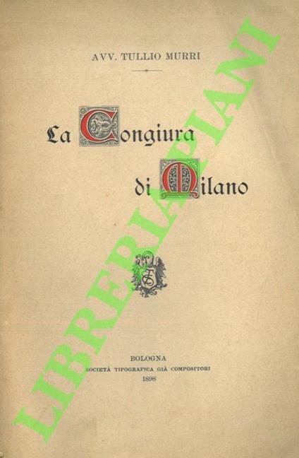 congiura di Milano - Tullio Murri - copertina