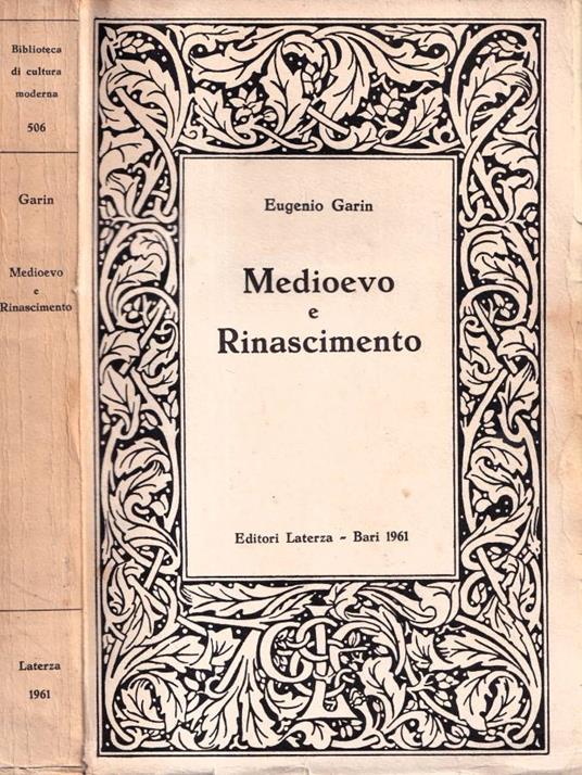 Medioevo e Rinascimento - Eugenio Garin - copertina