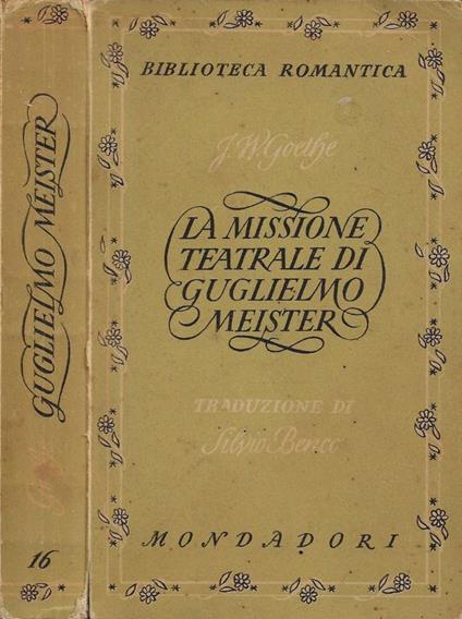 La missione teatrale di Guglielmo Meister - Johann Wolfgang Goethe - copertina