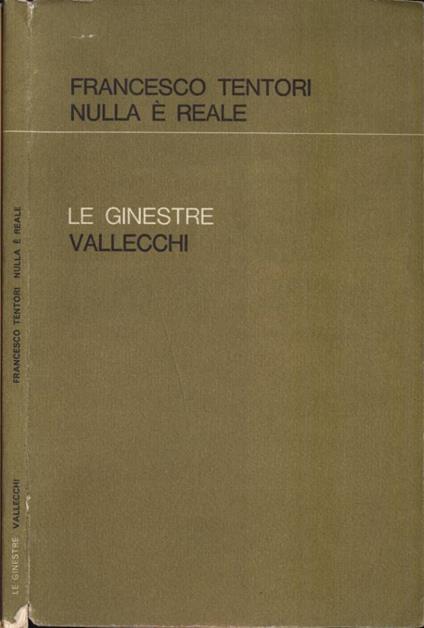 Nulla è reale - Francesco Tentori - copertina