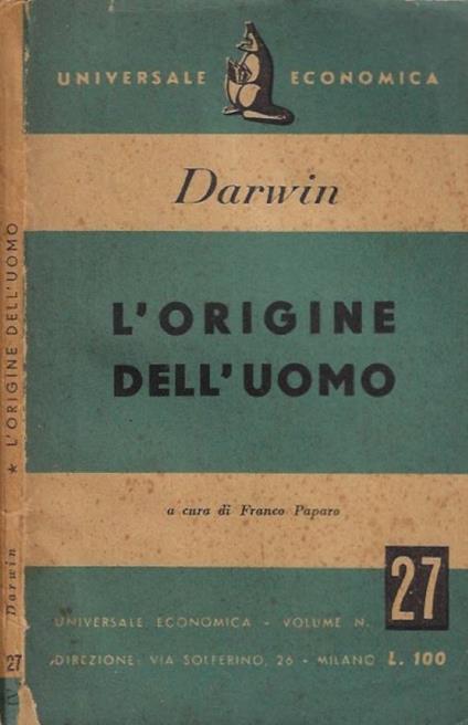 L' origine dell'uomo - Charles Darwin - copertina