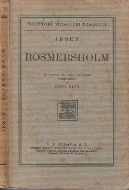 Rosmersholm - Henrik Ibsen - copertina