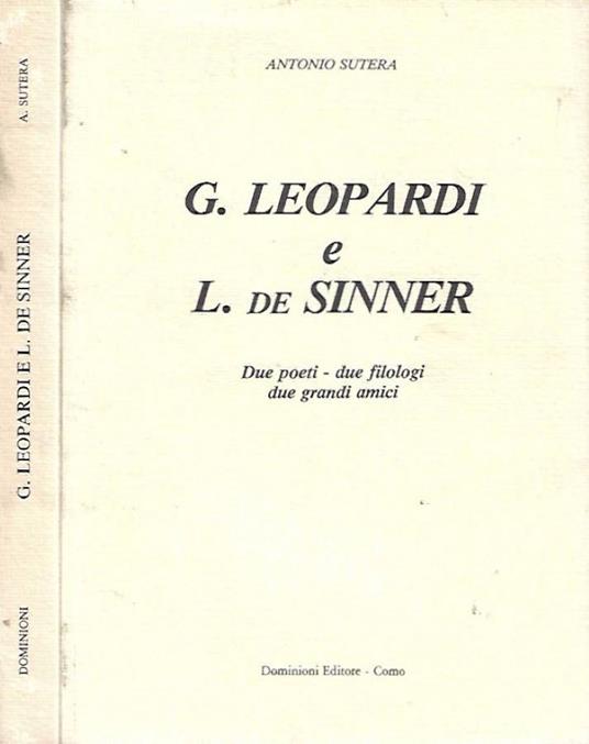 G. Leopardi e L. de Sinner - Antonio Sutera - copertina