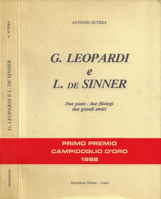 G. Leopardi e L. de Sinner - Antonio Sutera - copertina