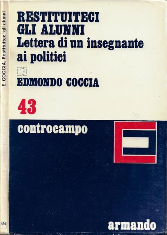 Restituiteci gli alunni - Edmondo Coccia - copertina