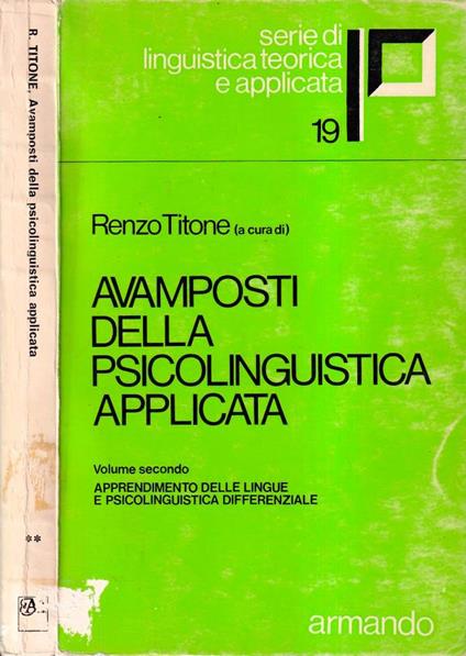 Avamposti della psicolinguistica applicata, volume II - copertina