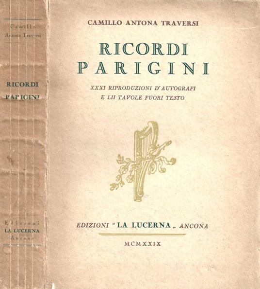 Ricordi parigini - Camillo Antona Traversi - copertina