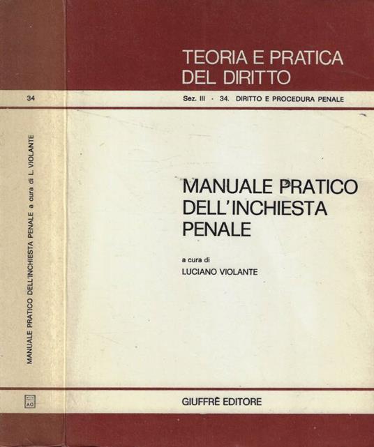 Manuale pratico dell'inchiesta penale - copertina