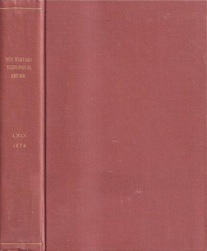 The Harvard theological review, volume LXIX, 1974 - copertina