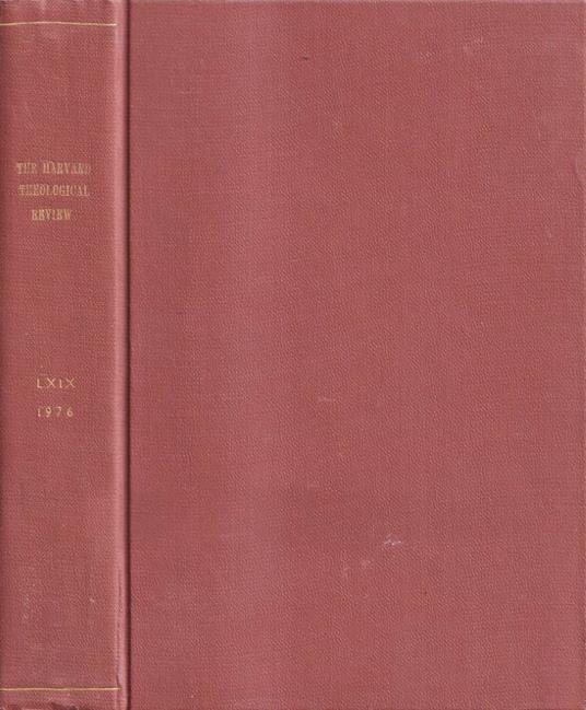 The Harvard theological review, volume LXIX, 1974 - copertina