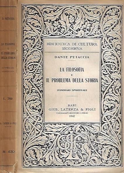 La Filosofia e Il Problema della Storia - Dante Petaccia - copertina