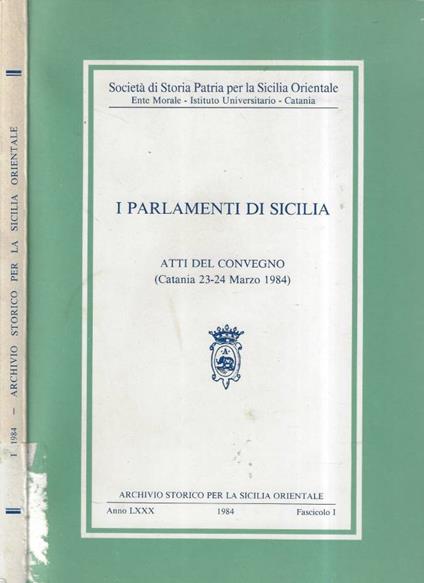 Archivio storico per la Sicilia orientale anno 1984 n. 1 Libro