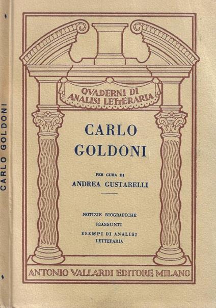 Carlo Goldoni - Andrea Gustarelli - copertina