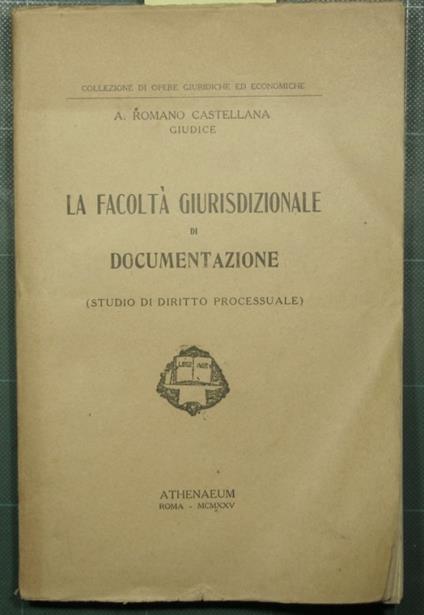 facoltà giurisdizionale di documentazione - copertina