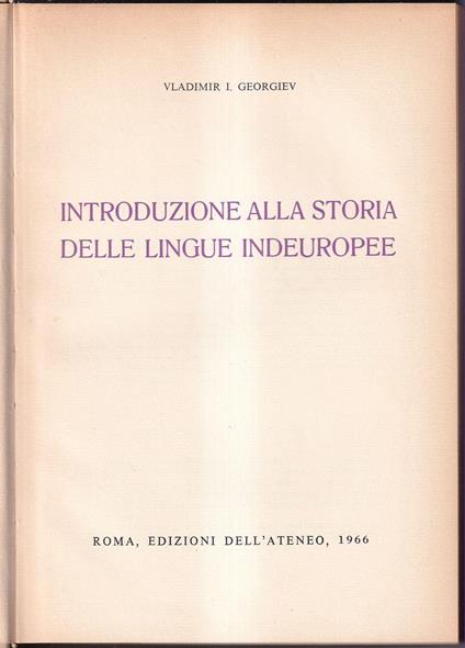 Introduzione alla storia delle lingue indeuropee - copertina