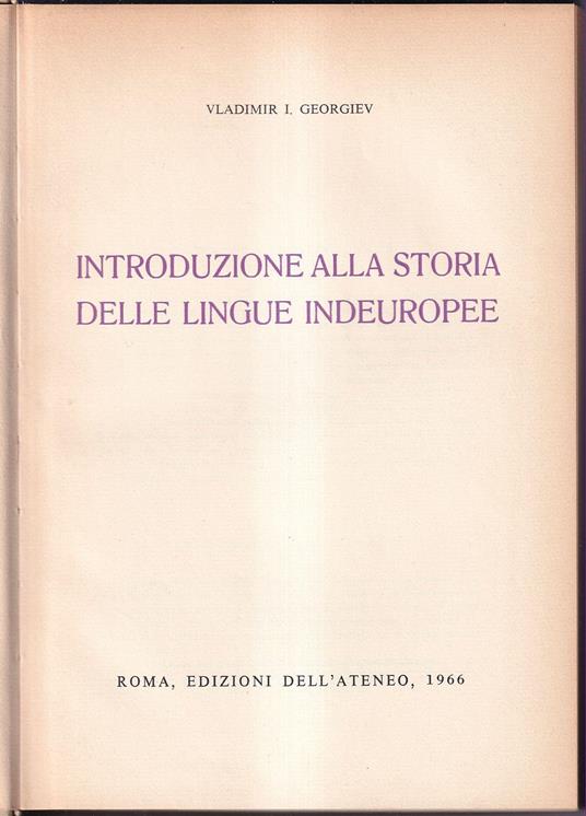 Introduzione alla storia delle lingue indeuropee - copertina