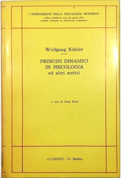 Principi dinamici in psicologia ed altri scritti - copertina