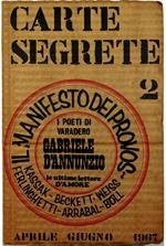 Carte Segrete Rivista trimestrale di lettere e arti Anno I Aprile-Giugno 1967 n. 2