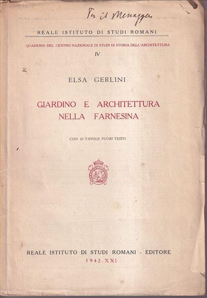 Giardino e architettura nella Farnesina - Elsa Gerlini - copertina