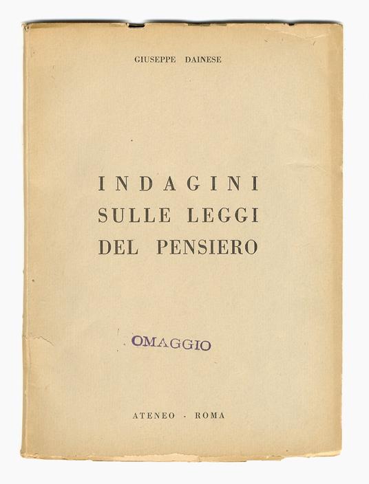 Indagini sulle leggi del pensiero - Giuseppe Annese - copertina