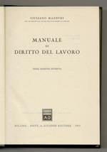 Manuale di diritto del lavoro. Terza edizione riveduta