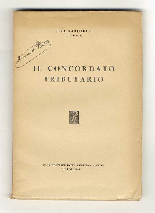 Il concordato tributario - Ugo Gargiulo - copertina