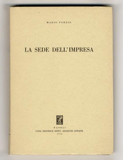 sede dell'impresa - Mario Porzio - copertina