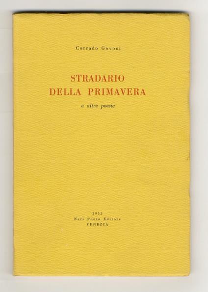 Stradario della primavera e altre poesie - Corrado Govoni - copertina