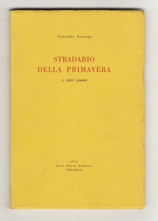 Stradario della primavera e altre poesie - Corrado Govoni - copertina
