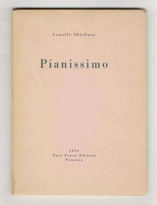 Pianissimo - Camillo Sbarbaro - copertina