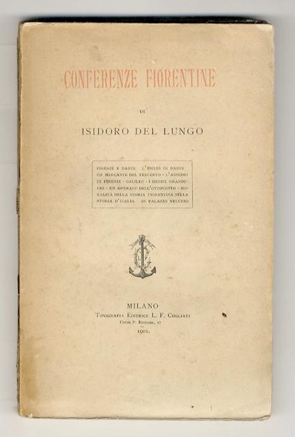 Conferenze fiorentine - Isidoro Del Lungo - copertina