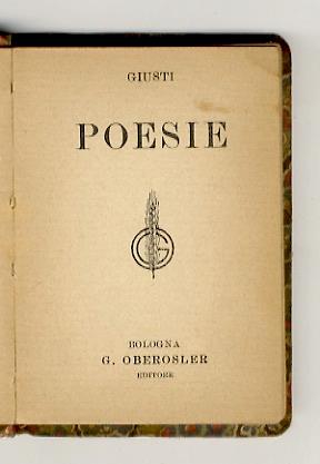 Poesie - Giuseppe Giusti - copertina