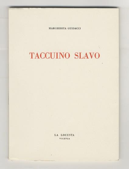 Taccuino slavo - Margherita Guidacci - copertina