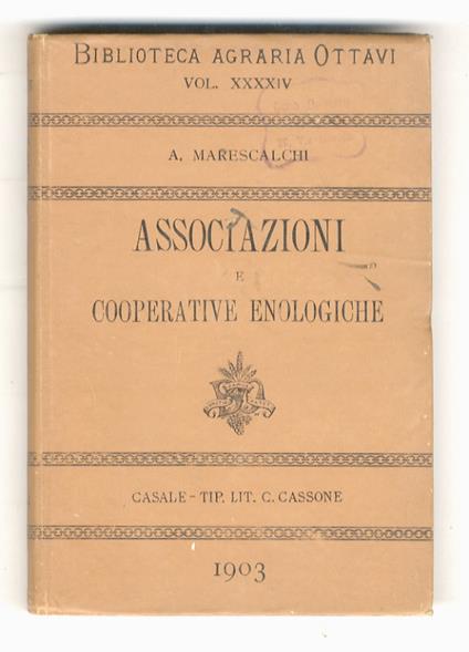Associazioni e cooperative enologiche - Arturo Marescalchi - copertina