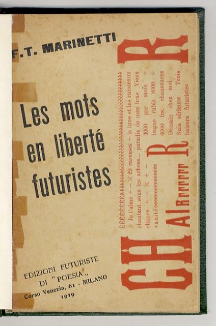 Les mots en liberté futuristes - Filippo Tommaso Marinetti - copertina