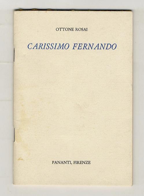 Carissimo Fernando - Ottone Rosai - copertina